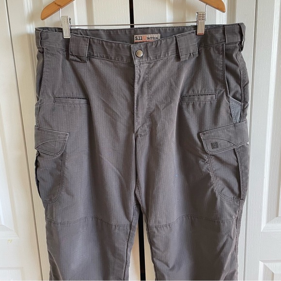 5.11 Tactical Stryke Pants Men's 40x30 Gray Flex-Tac Ripstop Cargo Straight Worn - Picture 2 of 16